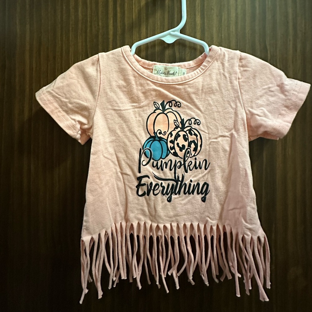 Pumpkin Everything Orange Fringe Tee